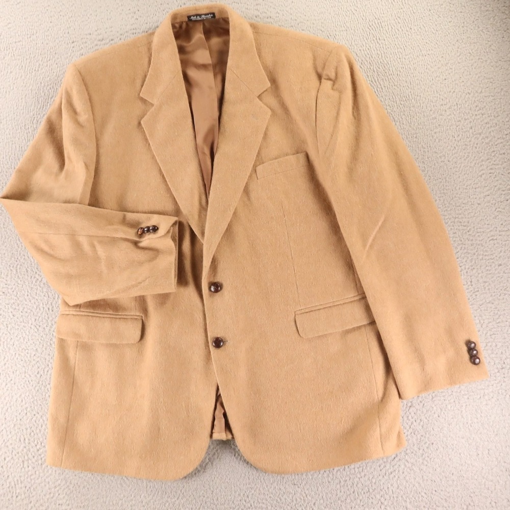VTG Deansgate Jacket 48L XLT Beige 100% Camel Hair Flannel Soft Blazer